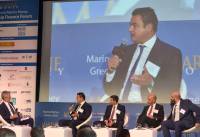 DryDel’s CEO at the stage of 28th Annual Marine Money Greek Ship Finance Forum
