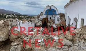 Σεισμός Κρήτη: Κατέρρευσε από τον ισχυρό σεισμό το εκκλησάκι του Αγίου Νικολάου στη Σητεία