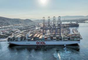 In a special event, PCT welcomes OOCL PIRAEUS, one of the largest container vessels in the world