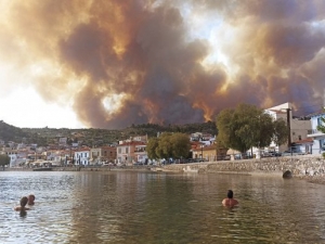 Φωτιά Λίμνη Ευβοίας: Καλούν κατοίκους και τουρίστες από τις Ροβιές να πάνε στην παραλία