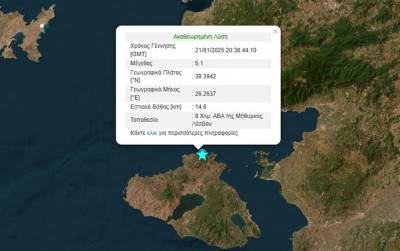 Σεισμός 5,1 Ρίχτερ ταρακούνησε τη Μυτιλήνη
