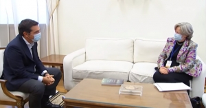 Συνάντηση Αλέξη Τσίπρα με την καθηγήτρια επιδημιολογίας Αθηνά Λινού