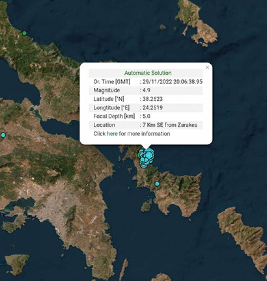 Νέος δυνατός σεισμός 4,9 Ρίχτερ ταρακούνησε την Αθήνα
