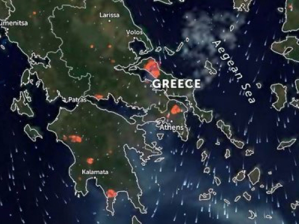 LIVE η εξέλιξη των πυρκαγιών στην Ελλάδα μέσω δορυφόρου