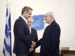 Συνάντηση Κυριάκου Μητσοτάκη με τον Υπουργό Άμυνας του Λιβάνου Michel Menassah