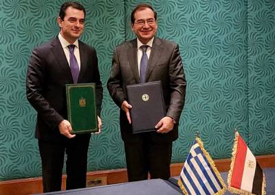 Μνημόνιο συνεργασίας για θέματα φυσικού αερίου υπέγραψαν ο Κ. Σκρέκας με τον Αιγύπτιο ομόλογό του